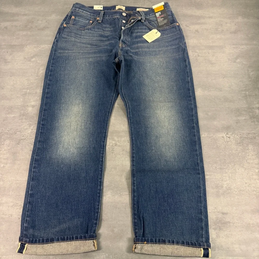Levi's Jeans 32x30 501 90s Blue Selvedge Denim Straight Leg Dark Wash Big E $138